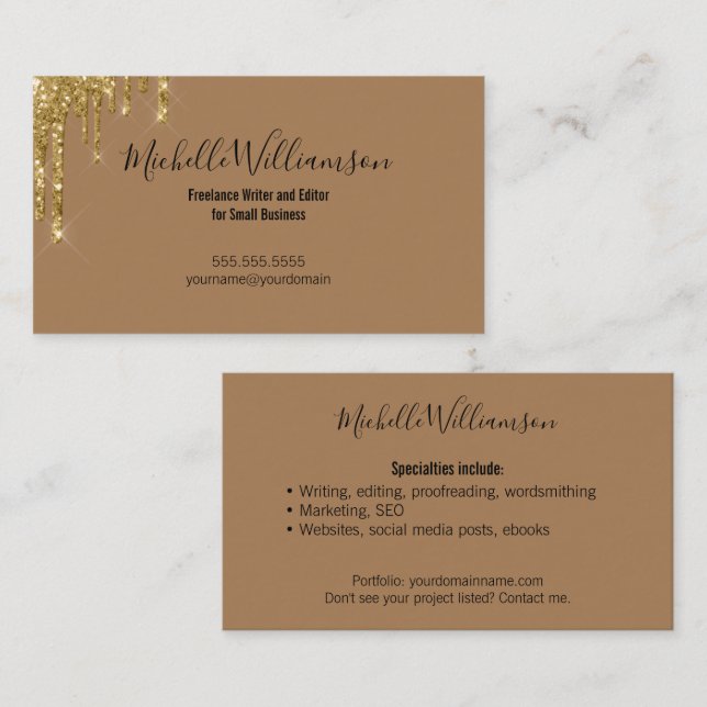 Entrepreneur Small Business Owner Freelance Gold Card (Front/Back)
