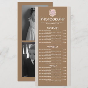 Entreprise de photographie Votre logo Menu Tons Te