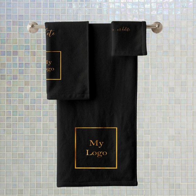 Entreprise logo noir or texte (Créateur téléchargé)