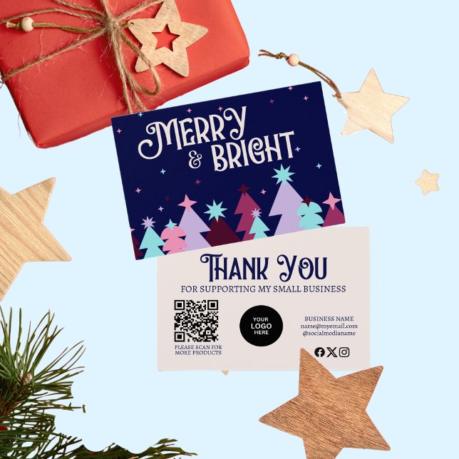 Entreprise moderne Merry Bright Carte de remerciem (Créateur téléchargé)
