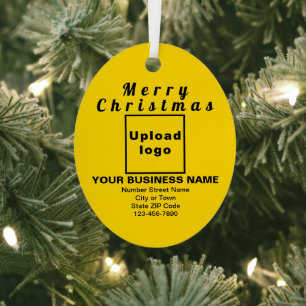 Entreprise Noël Jaune Ornement en métal ovale