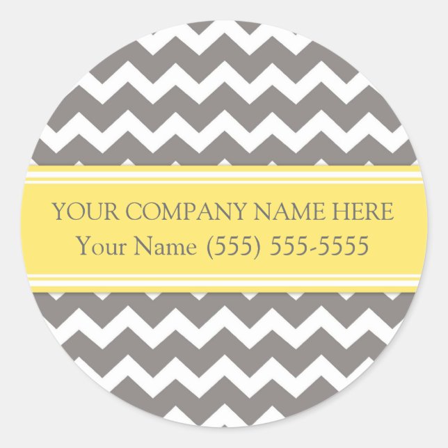 Entreprise personnalisée Nom Stickers Grey Chevron (Devant)