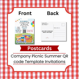 Entreprise Pique-nique Été Code QR Modèle Invitati