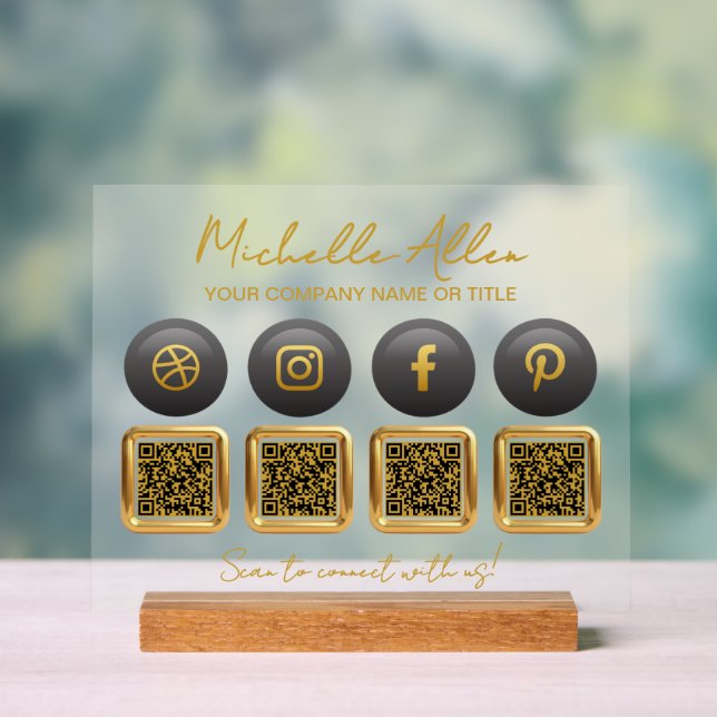 Entreprise Social Media QR Codes Signal acrylique (Neutre)