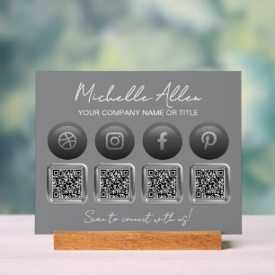 Entreprise Social Media QR Codes Signal acrylique