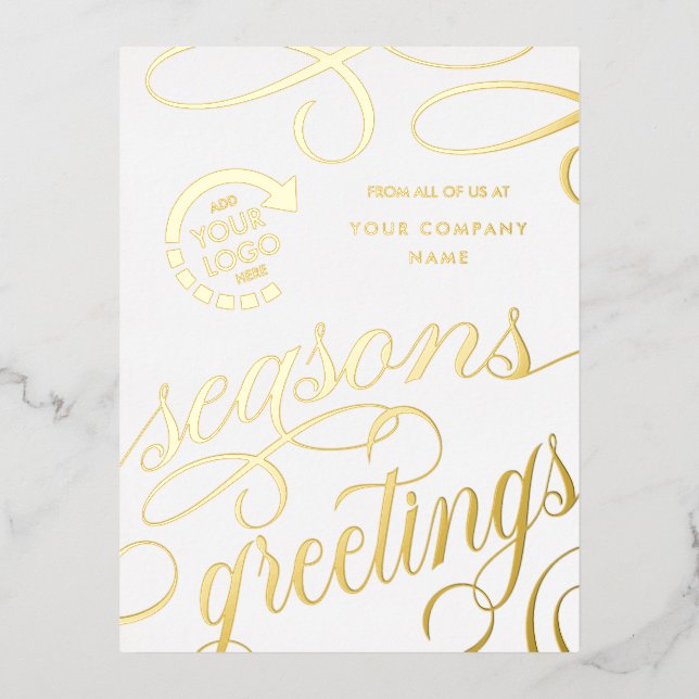 Entreprise VOTRE LOGO Foil Carte postale de vacanc (Recto)