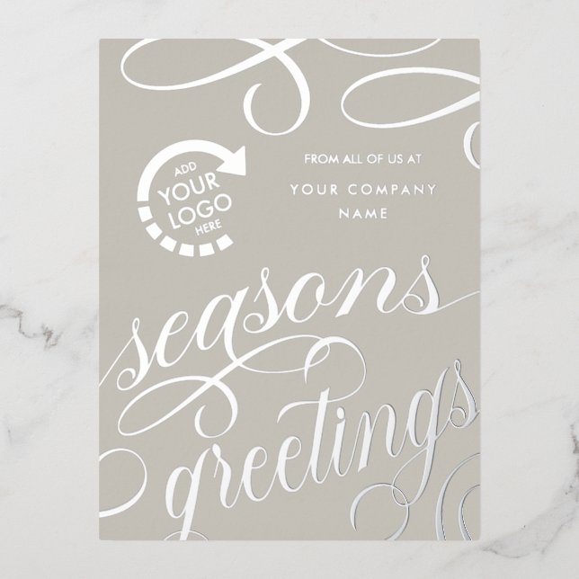 Entreprise VOTRE LOGO Foil Carte postale de vacanc (Recto)