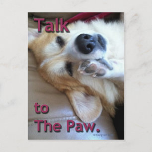 "Entretien carte postale de corgi à patte"