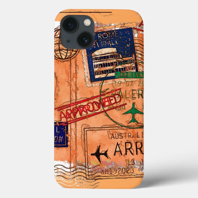 Entry Approved - Passport Stamps Case-Mate iPhone Case (Back)
