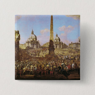 Entry into Rome of Jerzy Ossolinski 2 Inch Square Button