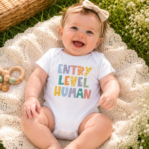 Entry Level Human Cute Modern Baby Shower Gift Bodysuit