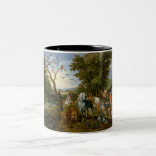 Entry of the Animals into Noah's Ark (Brueghel) Two-Tone Coffee Mug