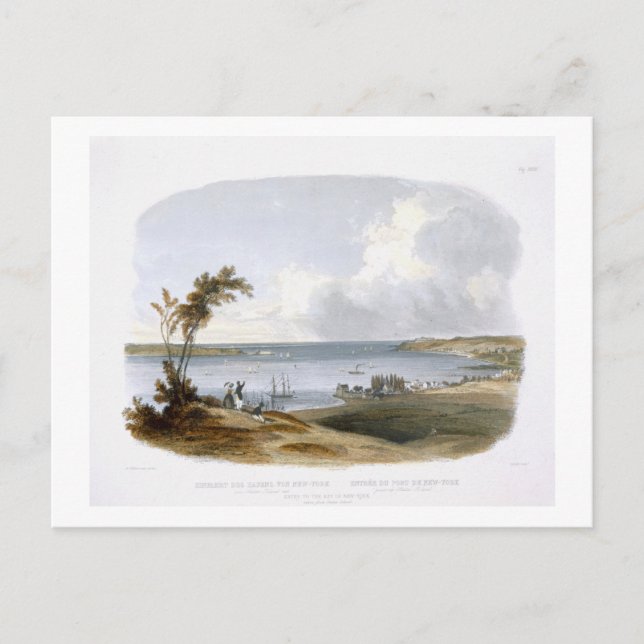 Entry to the Bay of New York taken from Staten Isl Postcard (Front)