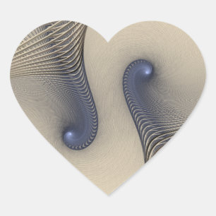 Entwined Blue and Cream Abstract Heart Sticker