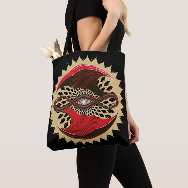 Entwined Dragons Tote Bag (Close Up)