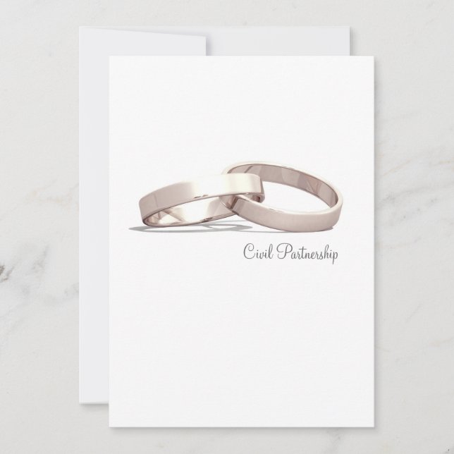 Entwined Gold Rings BL- Civil Partnership Invite (Front)