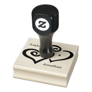 Entwined Hearts Design Wooden Stamp