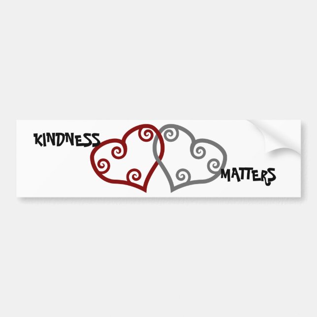 Entwined Hearts Kindness Matters Bumper Sticker (Front)