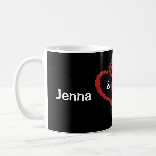 Entwined Hearts Personalized Couples  Mug (Left)