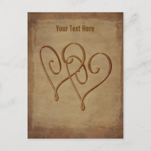 Entwined Hearts Vintage Customizable Postcard