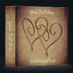 Entwined Hearts Vintage Look Personalized  Binder<br><div class="desc">Romantic entwined hearts on aged sepia vintage look paper binder.  Please visit Smilin' Eyes Treasures to see more flower and nature photography and digital art cards and gifts.</div>