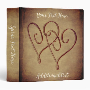 Entwined Hearts Vintage Look Personalized  Binder
