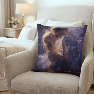 Entwined in the Stars & A Celestial Love Embrace Throw Pillow