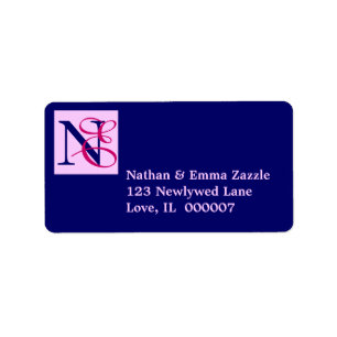Entwined initials monogram label