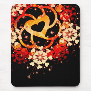 Entwined Love flowers Vibrant Mousepad