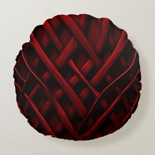 Entwined Red Thread Round Pillow (Front)