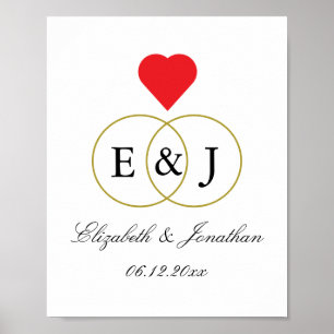 Entwined Rings Wedding Poster
