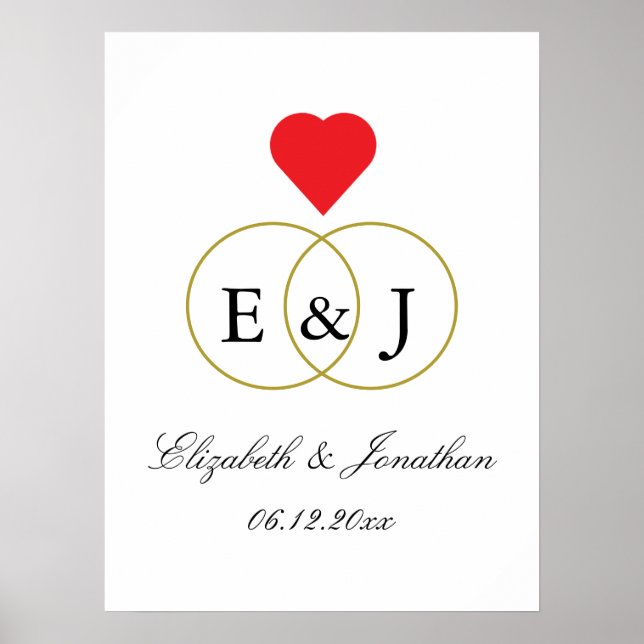 Entwined Rings Wedding Poster (Front)
