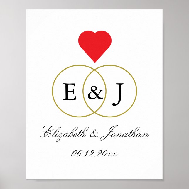Entwined Rings Wedding Poster (Front)