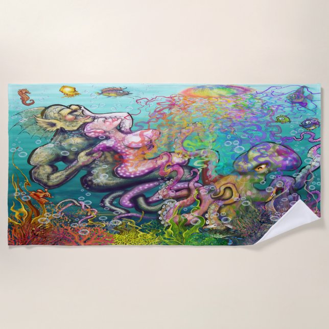 Entwined Tentacles Beach Towel (Front)