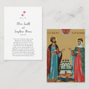 Entwined Watercolor Flowers Wedding Prayer Card