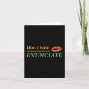 Enunciate Fun ASL Sign Language Lip Reading Deaf A Card