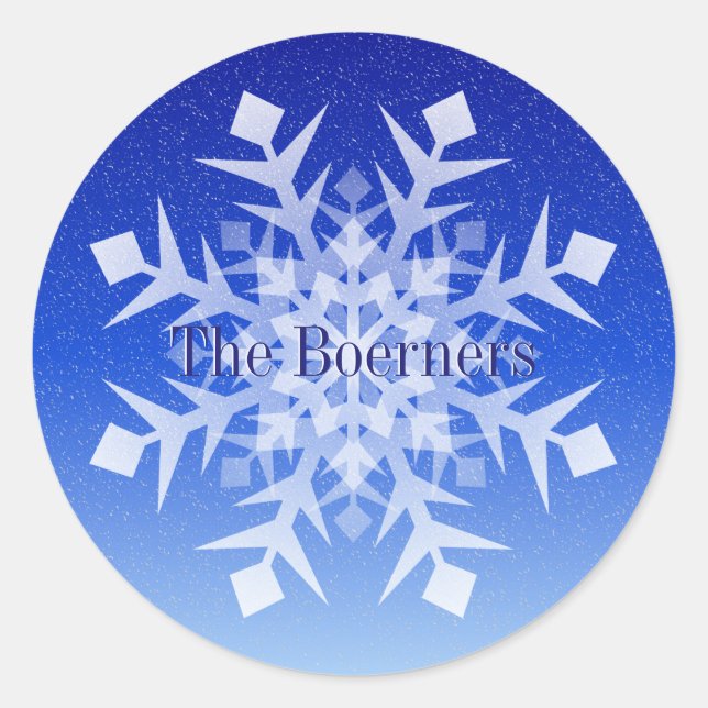 Envelope Bag Sticker Christmas Snowflake Name (Front)