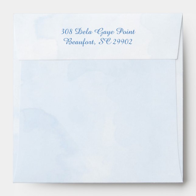 Envelope, blue stripes envelopes (Back (Top Flap))