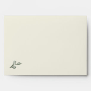 Envelope cream colour with a small leaf
