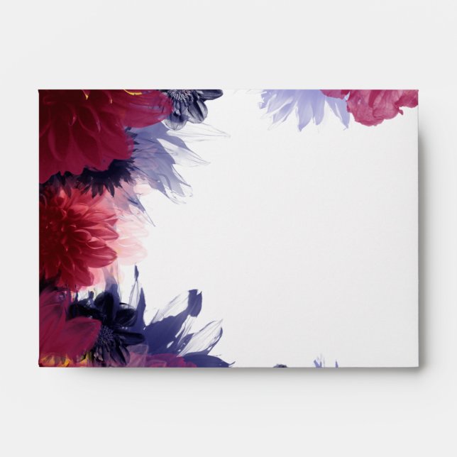 Envelope Dark Colourful Flowers Customizable (Front)