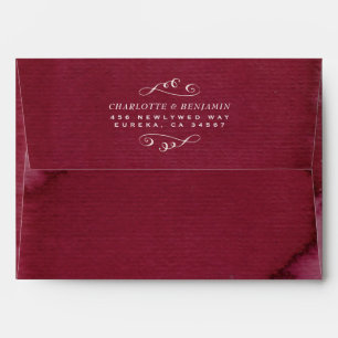 ENVELOPE   Elegant Floral Rustic Red Boho Wedding