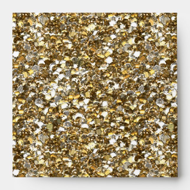 Envelope Faux Gold Glitter Square (Front)