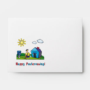 Envelope "Happy Postcrossing!" - Postman