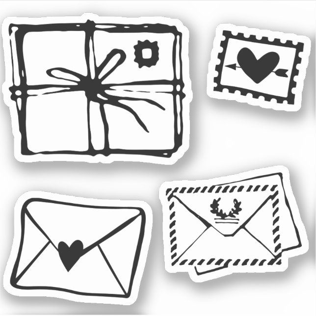 Envelope love letter heart stamp swak kiss pack of (Front)