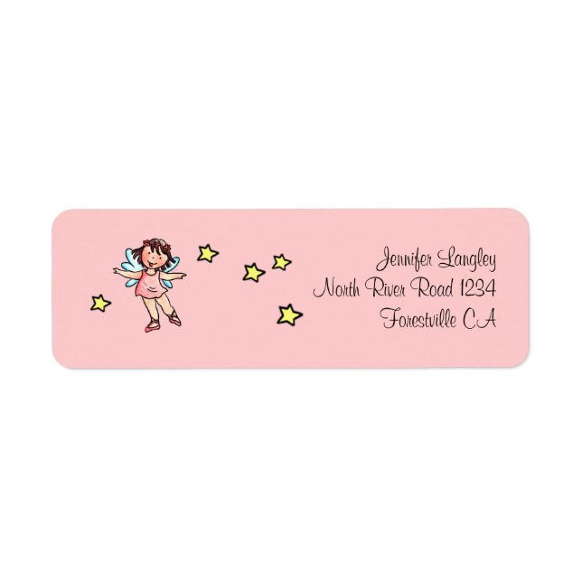 Envelope Mailing Adress Sticker Ballet Girl (Front)
