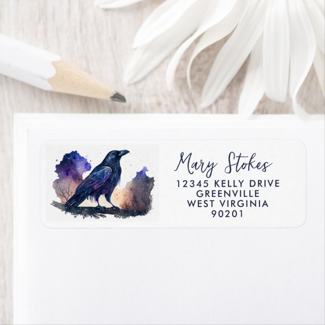 envelope RETURN ADDRESS star starry sky bird crow (Insitu)