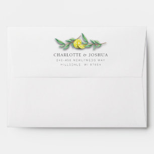 ENVELOPE Rustic Wood Lemon Watercolor Wedding