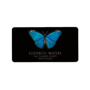 ENVELOPE SEAL STICKER : BLUE BUTTERFLY