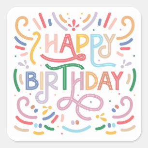 ENVELOPE SEAL STICKER  : HAPPY BIRTHDAY