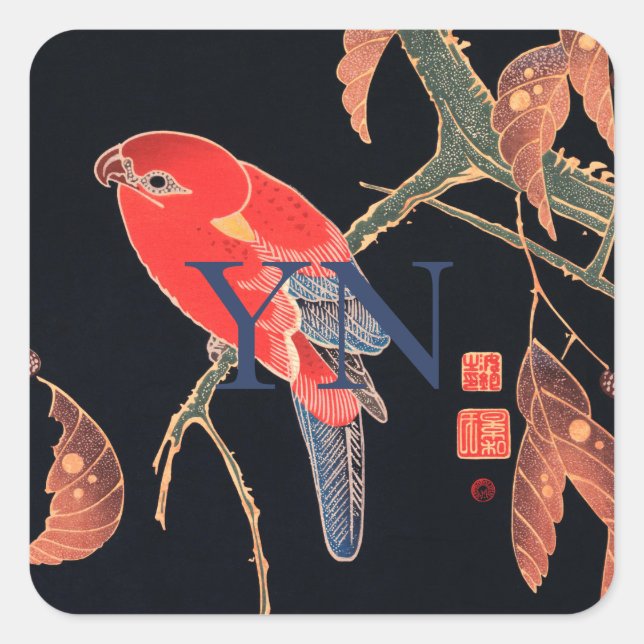 ENVELOPE SEAL STICKER : JAPANESE WOODBLOCK (Front)